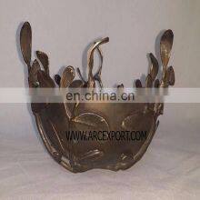 Brass Antique Flower Design Bowl thumbnail-1
