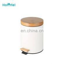 Entry-level Basic 3L 5L 12L 20L 30L Stainless Steel Round Pedal Bin Bamboo Lid Soft Close Inner Bucket Home Bathroom Kitchen thumbnail-5