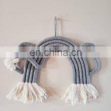 Hot Sale Elephant Macrame Rainbow Nursery Wall Hanging, Boho Safari Nursery Decor, Baby Room Decor thumbnail-4