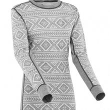 Women's thermal underwear Jacquard merino wool long sleeve thermal base layer