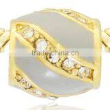 Hand Crystal Paved Color Enameled Faberge Egg Bead thumbnail-2