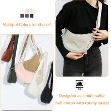Fashionable Nylon Crescent Shaped Shoulder Bag Stylish Half Moon Shape Handbag Waterproof Sling Crossbody Bag for Women Men thumbnail-5