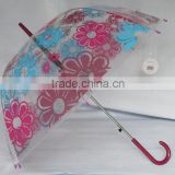 PVC transparent automatic umbrella with logo print