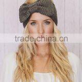 Fashion Cute Bowknot Flower Plain Knitting Lady Women Headband thumbnail-3