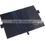 Black Fashionable a5 Refillable Genuine Leather Notebook With Pen Attached thumbnail-2