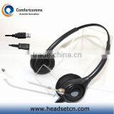 Binaural Call Center Headphone Headset With USB Plug for Computer HSM-602TPQDUSBS thumbnail-1