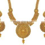 Indian Gold Plated Polish Long Necklace With Earring Set For Women thumbnail-5