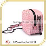 Wholesale Pink Leather Woven Teen Bags thumbnail-5