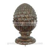 Decorative Antique White Pineapple Curtain Rod Finials For Large Wooden Poles thumbnail-2