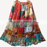 Designer Cotton Patchwork Long Skirt Boho Hippie Belly Dance Skirt Women Long Skirt Comfortable Long Skirt