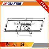 Brushed Overmount Built-in Double Drainboard Single Bowl 304 Stainless Steel Sink thumbnail-3