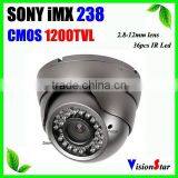 High Performance 1200TVL Sony IMX238 Color Video Camera CCD OSD Menu 2.8-12mm Zoom Lens Security Dome CCTV Camera thumbnail-3