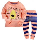2015 new arrivals kids winter warm thick long sleeve sets with lion cartoon design