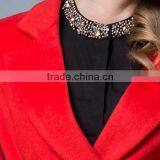 Women Red Fashion Elegant Wool Formal Uniform for Autumn /winter thumbnail-4