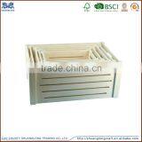 Unfinished Custom Pine Paulownia Wood Blanket Batten Storage Wooden Fruit Vegetable Crate Boxes thumbnail-5