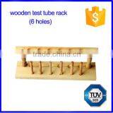 Clear Varnished Solid Wooden Test Tube Rack 6 Holes Tube Capacity thumbnail-1