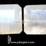 Natural Rainbow Moonstone Octagon Lot Cut For Silver Earring thumbnail-1
