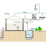 Chinese PUXIN 100-5000 cbm Soft Dome Biogas Plant for Pig Farm Waste Treatment