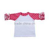 Wholesale 2016 Boutique Baby t Shirt Toddler Girls Striped Sleeve Raglan Shirt 3/4 Ruffle Sleeve Shirt thumbnail-2