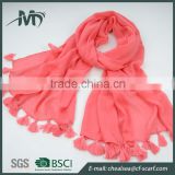 viscose viscose scarf women tassels multi-color silk scarf
