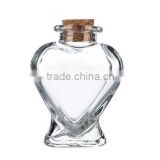 70ml nice heart shape glass jar with cork