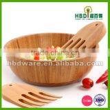 Bamboo Wooden Salad Bowls With Server Wholesale thumbnail-2