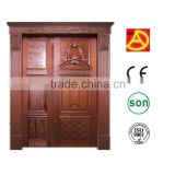 Foshan Double Swing Entry Interior Wood Door Solid Wooden Door DA-185