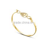 Fashion gold plated openable tree of life women bangle design wholesale