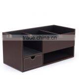 Wholesale Custom Office Storage Boxes, High-grade PU Leather Brown Beautiful Gift Box thumbnail-2