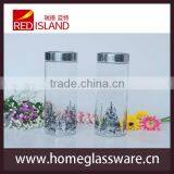 Round Glass Mason Jar With Printings With Stainless Steel &pvc Cover thumbnail-2
