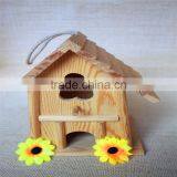 Pine Wood House Toy Wood Bird Nest Artificial Bird Nest With Two Window thumbnail-1