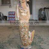 Hand Made Wooden Carving Mermaid, Antique Imitation Wooden Mermaid Statue thumbnail-3