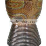 Metal Hammered Stool Round thumbnail-1