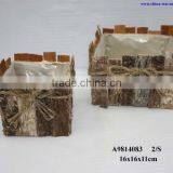 plantting baskets birch bark