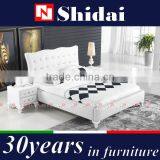 White Leather Bed / Double Bed Frame / Dubai Bed Furniture B904 thumbnail-1