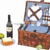 Handmade Natural Willow Wicker Picnic Basket /hamper Set thumbnail-5