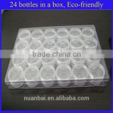 24/lots Plastic Glass Clear Cosmetic Beads Storage Pot Bottles Jars