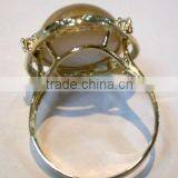 Bowknot Latest Gold Ring Designs Pearl Ring Tahitian Pearl Ring thumbnail-2