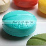 Custom Round 4 Compartment Plastic Pill Box Colorful Pill Dispenser Box Made in China thumbnail-1