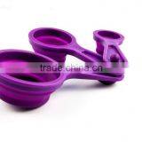 16094 SILICONE MEASURING CUPS SET CUP SPOON KITCHEN TOOL COLLAPSIBLE BAKING COOK thumbnail-3