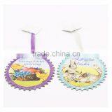 4 Style 4.375"x0.125"x5.5"H Different Color Paper Spring Bunny Print Hanger Handicrafts Animal Wall Plaque thumbnail-2