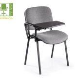 Conference Fabric Stackable Student Chair With Writing Tablet/ Classroom Chair With Writing Pad thumbnail-4