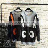 Woman Girl Sweater Fleece Inside Topsfleece Inside Cute Ear Rabbit Pattern Brand China OEM Whoesale is OK thumbnail-1