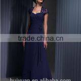 Dark Blue Capsleeve Lace Mother Bridesmaid Dress thumbnail-1