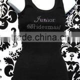 Junior Bridesmaid Rhinestone Tank/Customized Rhinestone Women Tank Tops thumbnail-1