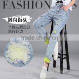 2016 New Fashion Brand Blue Jeans Women Slim Jeans Female Comfortable Stretch Pencil Pants Hole Beggar Women thumbnail-4