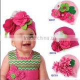 Christmas baby cotton flower baby hat