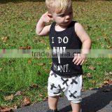 S17484A Summer Kids Clothes Sets Short Sleeve Boy T-shirt Pants Suit Clothing Set thumbnail-4