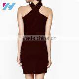 YIHAO New Fashion Short Solid Bodycon Cooktail Party Dress Red Sexy Ladies Bandage Dress thumbnail-2