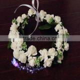 Rose Flower Headband Wedding Double Row Floral Garland Hairband thumbnail-2